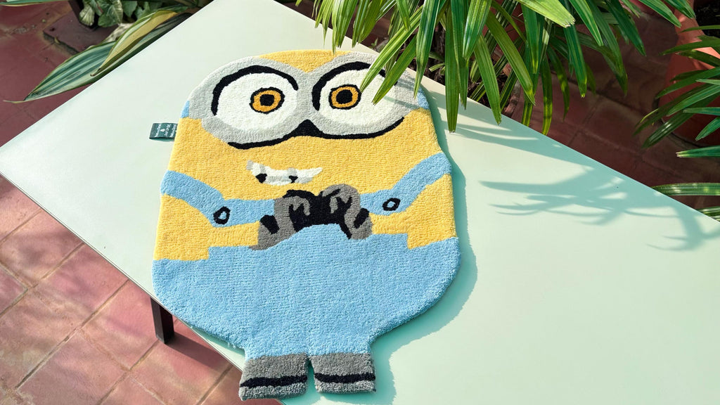 Hand Tufted Minion Rug – Funny Character Carpet, Kids Room Decor