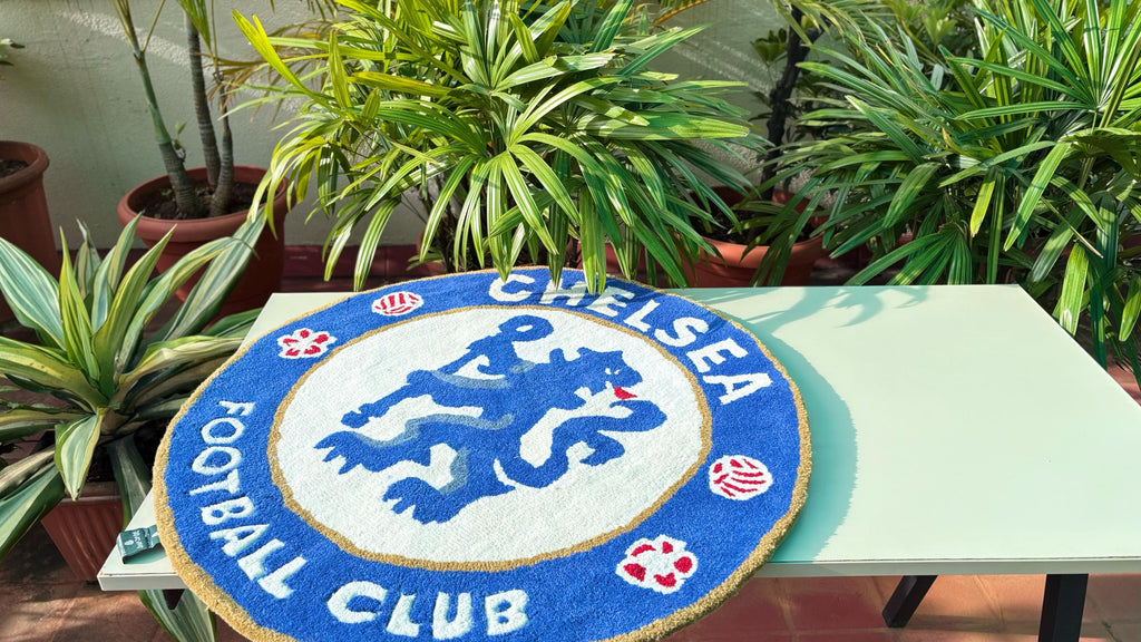 Handmade Chelsea FC Tufted Rug – Football Fan Gift