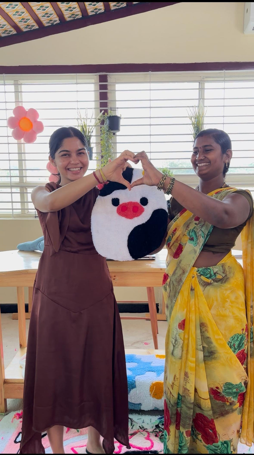 Hand Tufted Cow Face Rug | Custom Animal Rug, Kawaii Decor