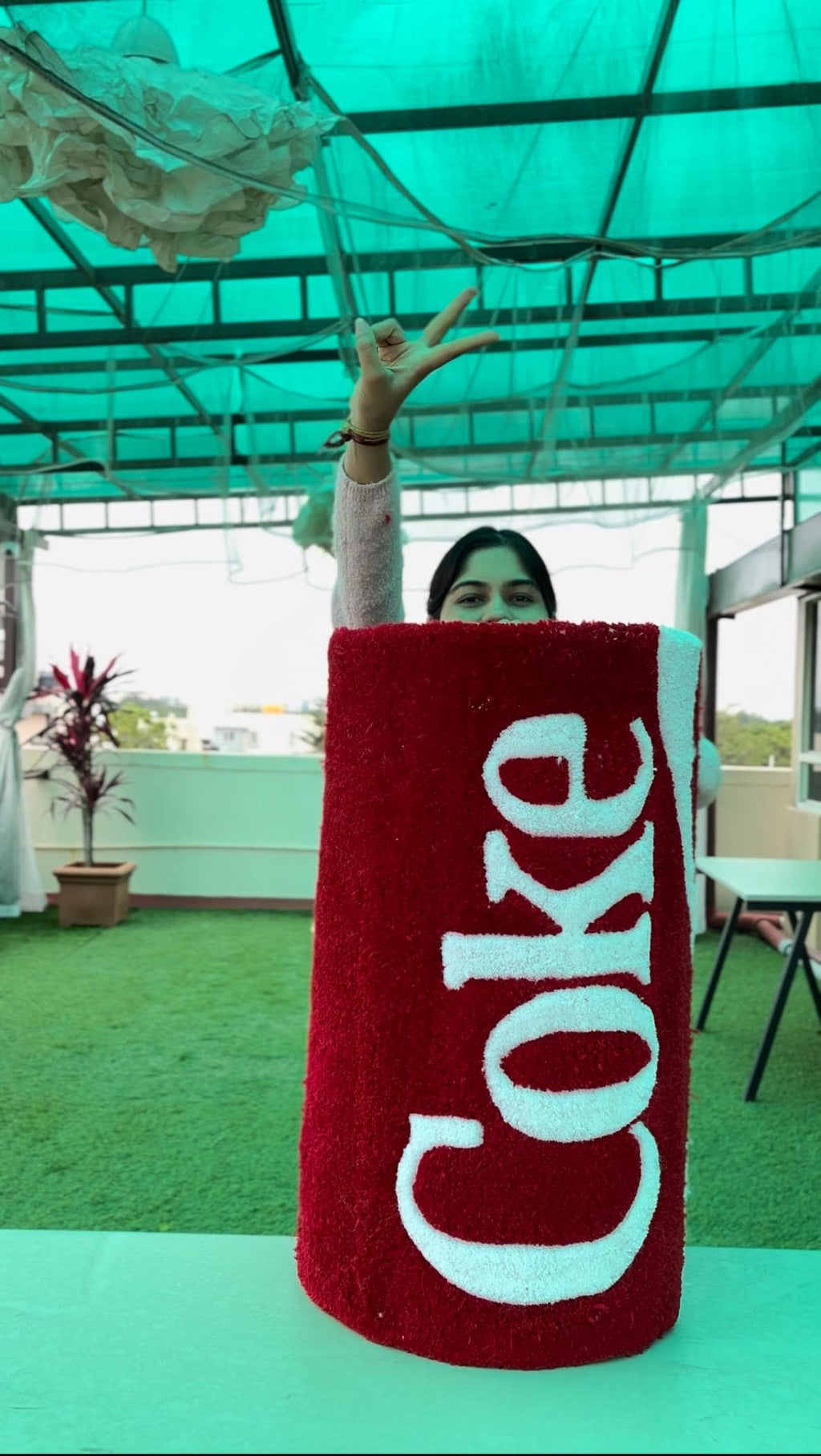 Hand Tufted Coca-Cola Rug | Red & White Cola Logo, Floor or Wall Art