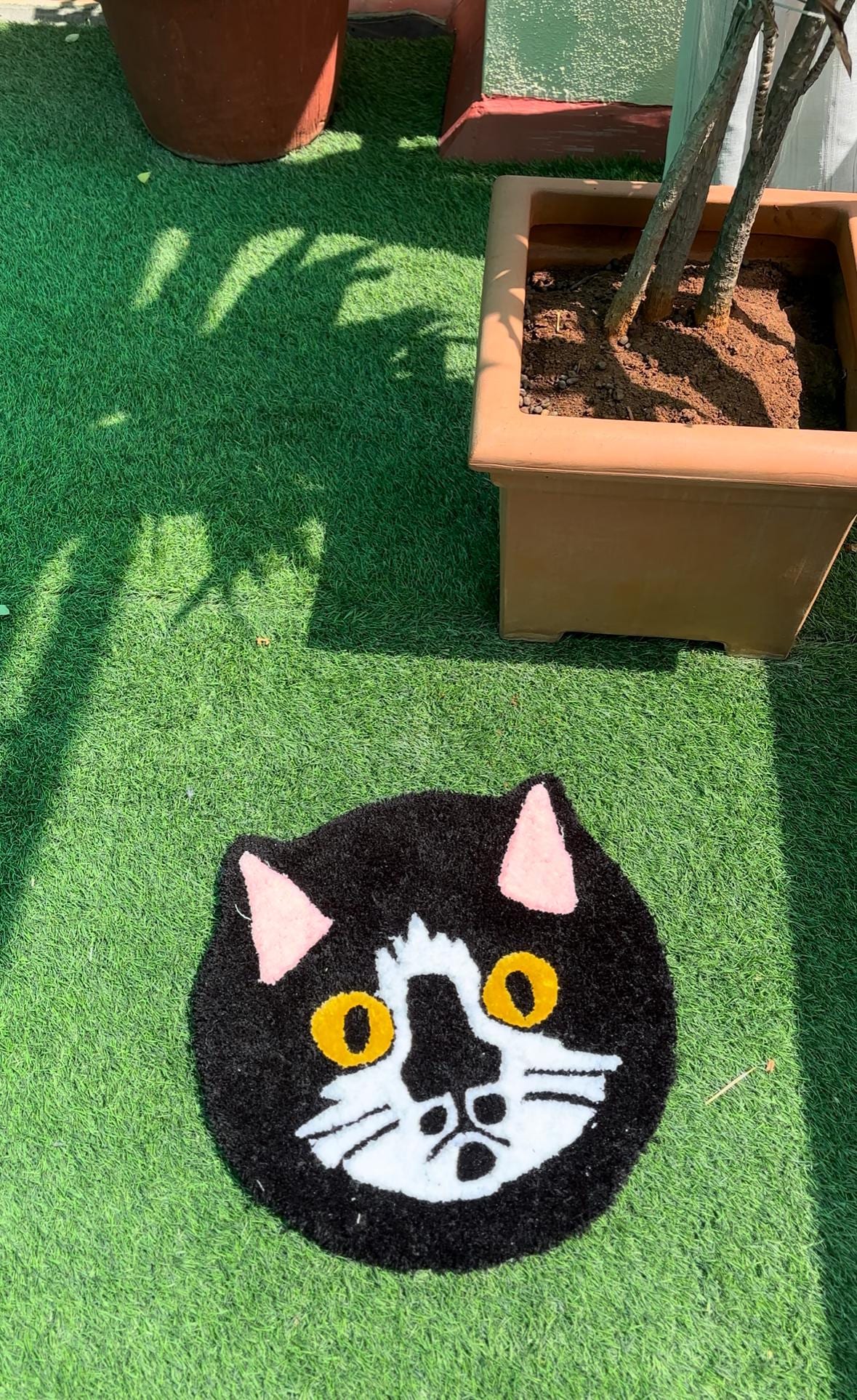 Custom Cat Face Rug – Handmade Tufted Pet Portrait Carpet
