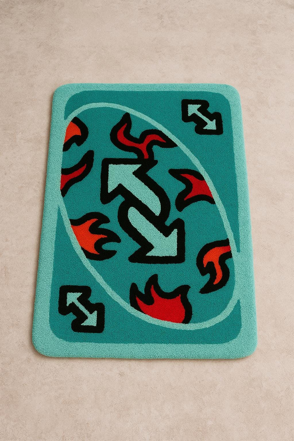 Hand Tufted UNO Card Rug – Custom Gamer Room Decor