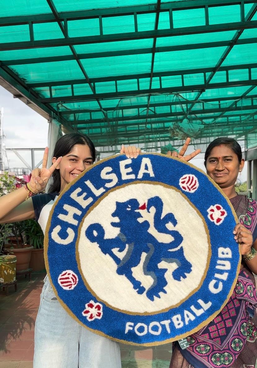 Handmade Chelsea FC Tufted Rug – Football Fan Gift