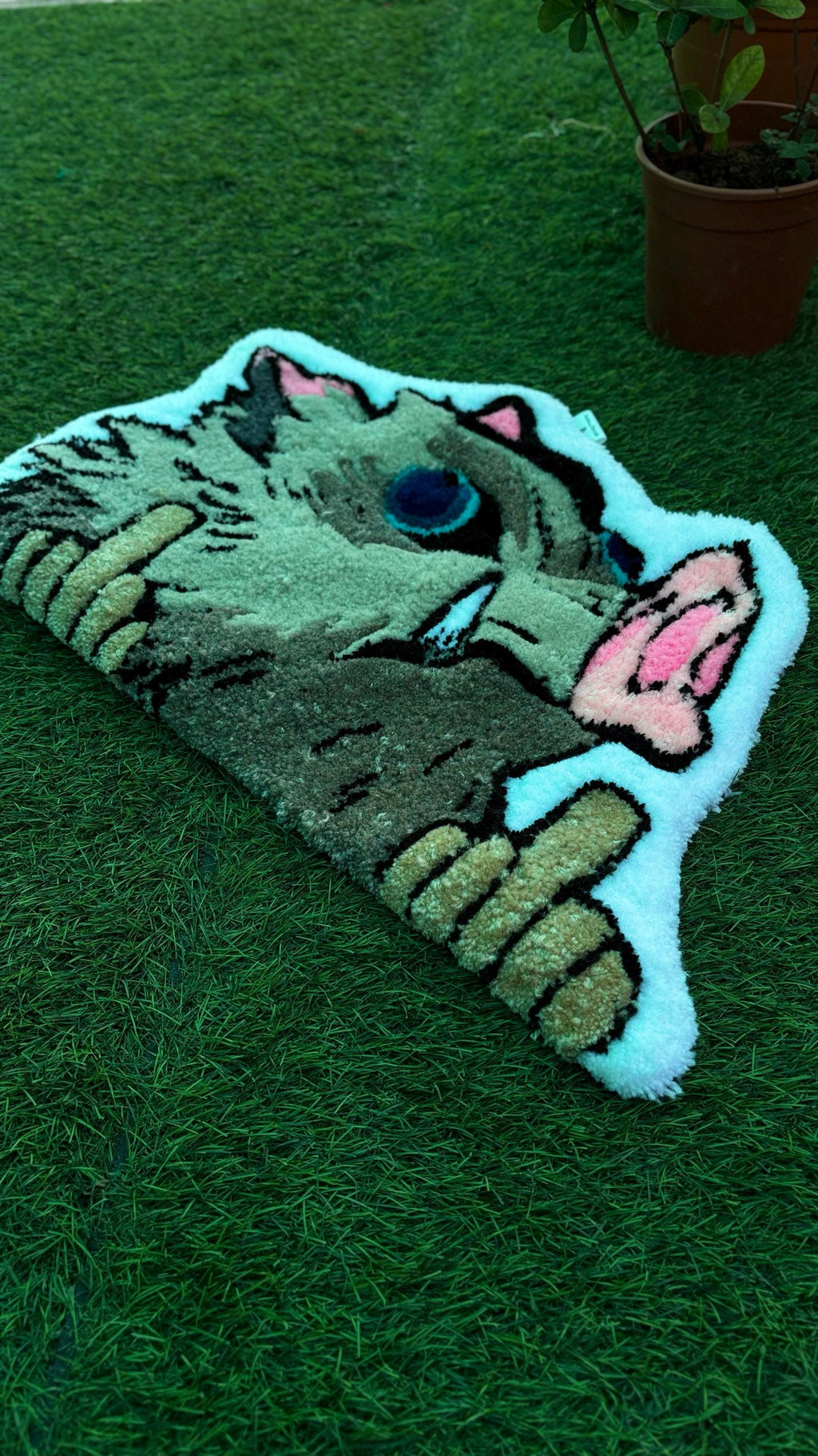 Custom Demon Slayer Inosuke Rug – Embrace Your Inner Anime Fan with this Unique Piece