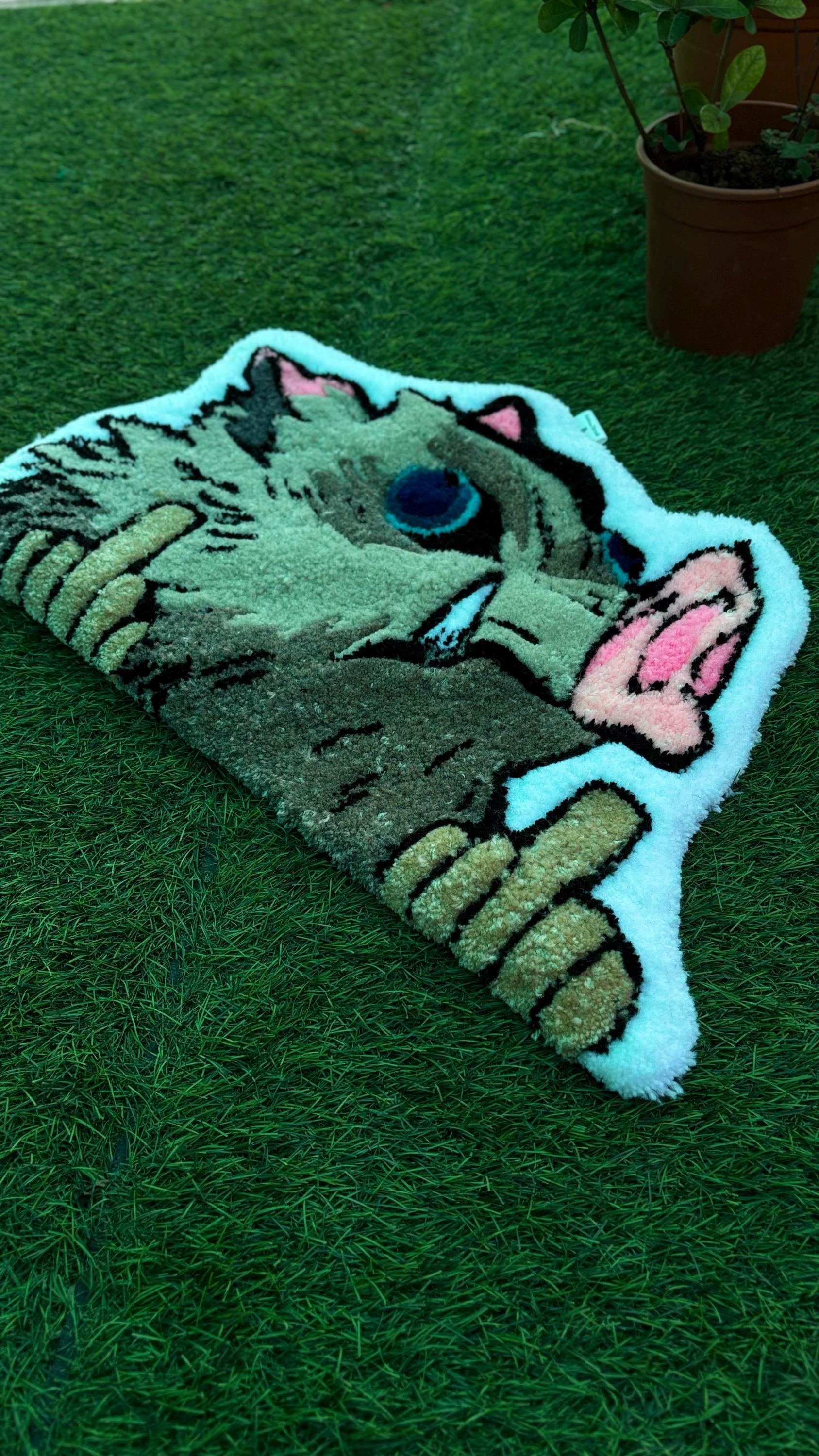 Custom Demon Slayer Inosuke Rug – Embrace Your Inner Anime Fan with this Unique Piece