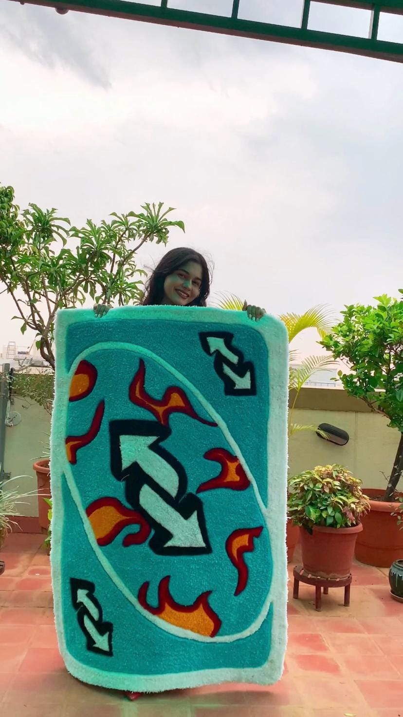 Hand Tufted UNO Card Rug – Custom Gamer Room Decor