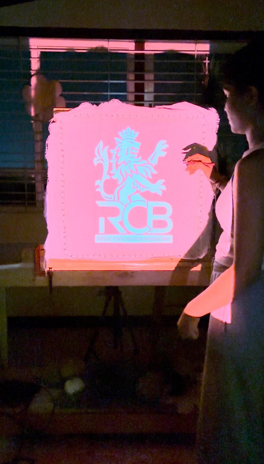 Hand Tufted RCB Rug | Custom IPL Fan Carpet, Sport Decor