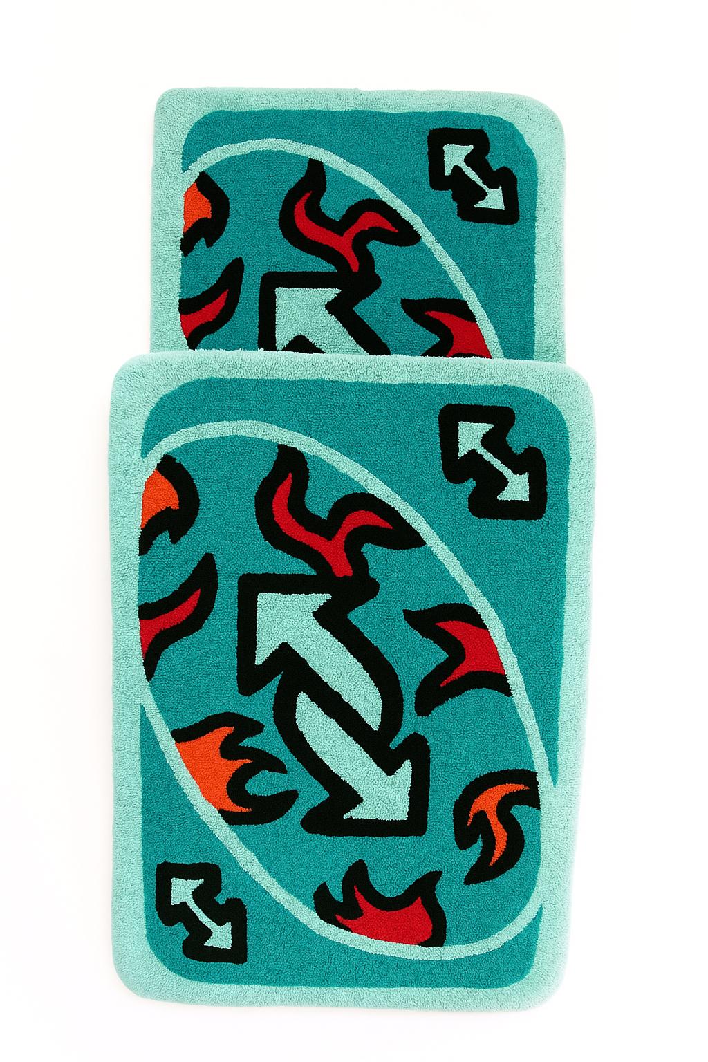 Hand Tufted UNO Card Rug – Custom Gamer Room Decor